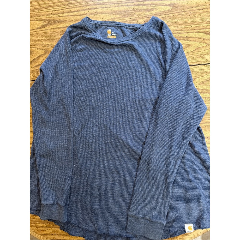 Carhartt Mens XL Relaxed Fit Waffle Thermal Long Sleeve Blue (D)